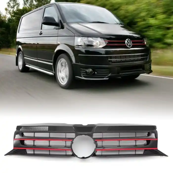 Grill Gravity Performance VW Transporter T5.1 09-15 Röd List risnedsättning